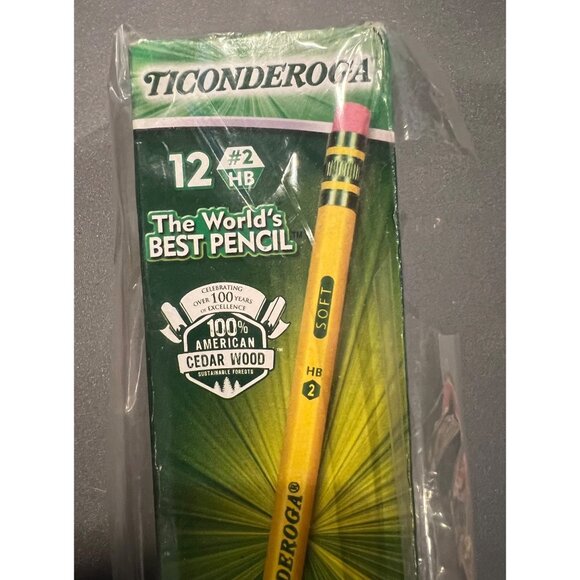 Dixon Ticonderoga No 2 Pencils 12 CT #2 HB Soft, Lot of 3 Sealed Boxes, School - Picture 3 of 7